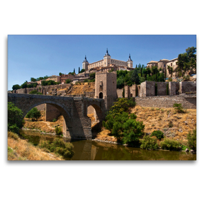 Premium Textil-Leinwand 120 x 80 cm Quer-Format Alcázar von Toledo | Wandbild, HD-Bild auf Keilrahmen, Fertigbild auf hochwertigem Vlies, Leinwanddruck von Andreas Schön