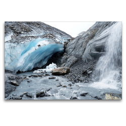 Premium Textil-Leinwand 120 x 80 cm Quer-Format Am Worthington-Gletscher – ein Gletscher in den Chugach Mountains in Alaska. | Wandbild, HD-Bild auf Keilrahmen, Fertigbild auf hochwertigem Vlies, Leinwanddruck von Flori0