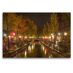 Premium Textil-Leinwand 120 x 80 cm Quer-Format Amsterdam – Rotlichtviertel | Wandbild, HD-Bild auf Keilrahmen, Fertigbild auf hochwertigem Vlies, Leinwanddruck von TJPhotography (Thorsten Jung)