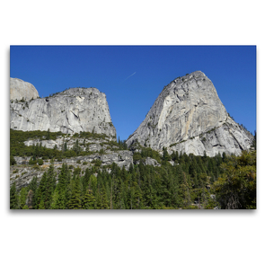 Premium Textil-Leinwand 120 x 80 cm Quer-Format Berge im Yosemite | Wandbild, HD-Bild auf Keilrahmen, Fertigbild auf hochwertigem Vlies, Leinwanddruck von Franziska Hoppe