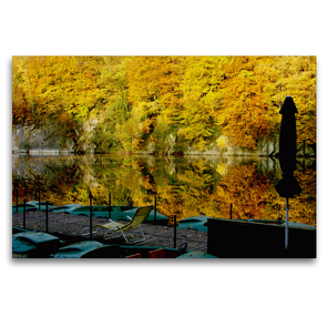 Premium Textil-Leinwand 120 x 80 cm Quer-Format Blauer See | Wandbild, HD-Bild auf Keilrahmen, Fertigbild auf hochwertigem Vlies, Leinwanddruck von Udo Haafke
