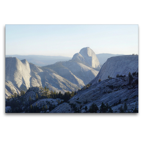 Premium Textil-Leinwand 120 x 80 cm Quer-Format Blick auf den Half Dome | Wandbild, HD-Bild auf Keilrahmen, Fertigbild auf hochwertigem Vlies, Leinwanddruck von Franziska Hoppe