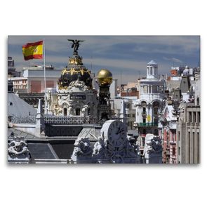 Premium Textil-Leinwand 120 x 80 cm Quer-Format Blick über Madrid | Wandbild, HD-Bild auf Keilrahmen, Fertigbild auf hochwertigem Vlies, Leinwanddruck von Andreas Schön