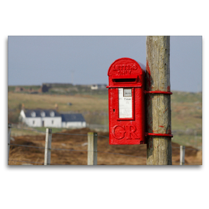 Premium Textil-Leinwand 120 x 80 cm Quer-Format Briefkasten in Clashmore, West Highlands, Schottland | Wandbild, HD-Bild auf Keilrahmen, Fertigbild auf hochwertigem Vlies, Leinwanddruck von Udo Haafke