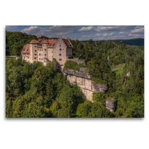 Premium Textil-Leinwand 120 x 80 cm Quer-Format Burg Rabenstein | Wandbild, HD-Bild auf Keilrahmen, Fertigbild auf hochwertigem Vlies, Leinwanddruck von oldshutterhand
