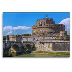 Premium Textil-Leinwand 120 x 80 cm Quer-Format Castel Sant’Angelo | Wandbild, HD-Bild auf Keilrahmen, Fertigbild auf hochwertigem Vlies, Leinwanddruck von Hanna Wagner
