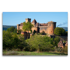 Premium Textil-Leinwand 120 x 80 cm Quer-Format Chateau Castelnau-Bretenoux | Wandbild, HD-Bild auf Keilrahmen, Fertigbild auf hochwertigem Vlies, Leinwanddruck von Tanja Voigt