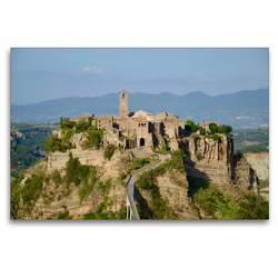 Premium Textil-Leinwand 120 x 80 cm Quer-Format Civita di Bagnoregio im Latium | Wandbild, HD-Bild auf Keilrahmen, Fertigbild auf hochwertigem Vlies, Leinwanddruck von Florian Fritz