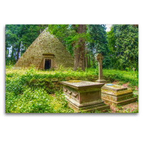 Premium Textil-Leinwand 120 x 80 cm Quer-Format Das Pyramiden-Mausoleum bei der Derneburg | Wandbild, HD-Bild auf Keilrahmen, Fertigbild auf hochwertigem Vlies, Leinwanddruck von Barbara Hilmer-Schröer u. Ralf Schröer