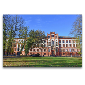 Premium Textil-Leinwand 120 x 80 cm Quer-Format Die 1419 gegründete Universität Rostock ist die Älteste im Ostseeraum | Wandbild, HD-Bild auf Keilrahmen, Fertigbild auf hochwertigem Vlies, Leinwanddruck von Ulrich Senff