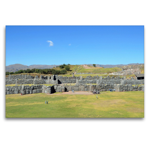 Premium Textil-Leinwand 120 x 80 cm Quer-Format Die riesige Inka-Festung Sacsayhuaman wurde oberhalb von Cusco angelegt | Wandbild, HD-Bild auf Keilrahmen, Fertigbild auf hochwertigem Vlies, Leinwanddruck von N N