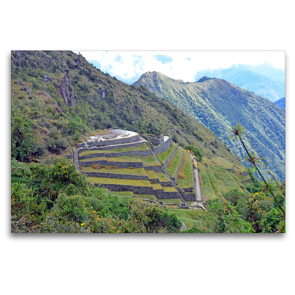 Premium Textil-Leinwand 120 x 80 cm Quer-Format Die Ruinen von Sayacmarca auf dem Inka-Trail in 3600 m Höhe | Wandbild, HD-Bild auf Keilrahmen, Fertigbild auf hochwertigem Vlies, Leinwanddruck von N N