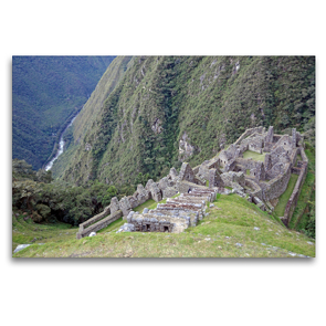 Premium Textil-Leinwand 120 x 80 cm Quer-Format Die Ruinen von Winaywayna am Ende des Inka-Trails auf 2690 m Höhe | Wandbild, HD-Bild auf Keilrahmen, Fertigbild auf hochwertigem Vlies, Leinwanddruck von N N