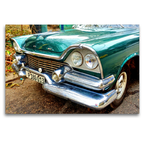 Premium Textil-Leinwand 120 x 80 cm Quer-Format Dodge Coronet 1958 – Ein Straßenkreuzer mit Flossen und Raketenhörnern | Wandbild, HD-Bild auf Keilrahmen, Fertigbild auf hochwertigem Vlies, Leinwanddruck von Henning von Löwis of Menar