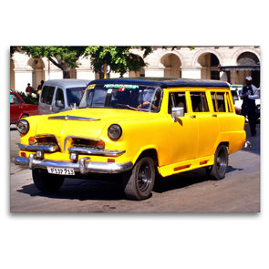 Premium Textil-Leinwand 120 x 80 cm Quer-Format Dodge Sierra Station Wagon aus dem Jahre 1955 in Havanna | Wandbild, HD-Bild auf Keilrahmen, Fertigbild auf hochwertigem Vlies, Leinwanddruck von Henning von Löwis of Menar