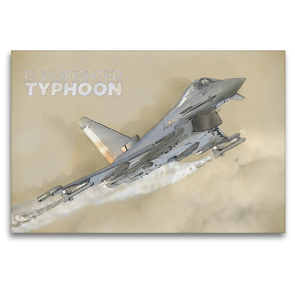 Premium Textil-Leinwand 120 x 80 cm Quer-Format EF2000 Typhoon | Wandbild, HD-Bild auf Keilrahmen, Fertigbild auf hochwertigem Vlies, Leinwanddruck von Nick Delhanidis