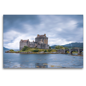 Premium Textil-Leinwand 120 x 80 cm Quer-Format Eilean Donan Castle | Wandbild, HD-Bild auf Keilrahmen, Fertigbild auf hochwertigem Vlies, Leinwanddruck von Harald Schnitzler