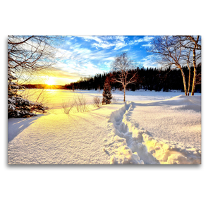 Premium Textil-Leinwand 120 x 80 cm Quer-Format Eiszeit. Winter in der Natur | Wandbild, HD-Bild auf Keilrahmen, Fertigbild auf hochwertigem Vlies, Leinwanddruck von Rose Hurley