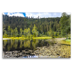 Premium Textil-Leinwand 120 x 80 cm Quer-Format Ellbachsee, Baiersbronn, Schwarzwald | Wandbild, HD-Bild auf Keilrahmen, Fertigbild auf hochwertigem Vlies, Leinwanddruck von Jürgen Feuerer