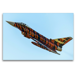 Premium Textil-Leinwand 120 x 80 cm Quer-Format Eurofighter Typhoon 30+09 Bronze Tiger | Wandbild, HD-Bild auf Keilrahmen, Fertigbild auf hochwertigem Vlies, Leinwanddruck von Björn Engelke