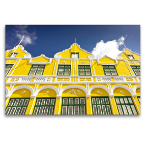 Premium Textil-Leinwand 120 x 80 cm Quer-Format Farbenfrohe Architektur auf Curacao in der Karibik | Wandbild, HD-Bild auf Keilrahmen, Fertigbild auf hochwertigem Vlies, Leinwanddruck von Anya Baxter