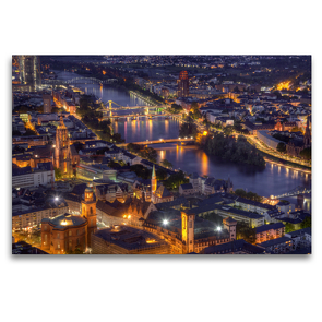 Premium Textil-Leinwand 120 x 80 cm Quer-Format Frankfurt/Main – Fluß Main | Wandbild, HD-Bild auf Keilrahmen, Fertigbild auf hochwertigem Vlies, Leinwanddruck von TJPhotography (Thorsten Jung)