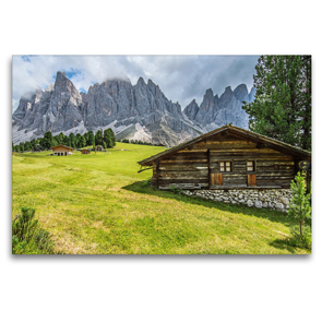 Premium Textil-Leinwand 120 x 80 cm Quer-Format Geisler Alm in den südtiroler Dolomiten | Wandbild, HD-Bild auf Keilrahmen, Fertigbild auf hochwertigem Vlies, Leinwanddruck von Sascha Ferrari