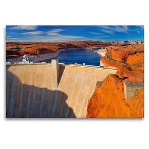 Premium Textil-Leinwand 120 x 80 cm Quer-Format Glen Canyon Dam | Wandbild, HD-Bild auf Keilrahmen, Fertigbild auf hochwertigem Vlies, Leinwanddruck von Dieter-M. Wilczek