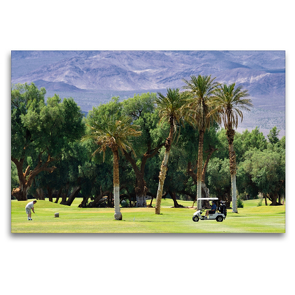 Premium Textil-Leinwand 120 x 80 cm Quer-Format Golfen im Death Valley | Wandbild, HD-Bild auf Keilrahmen, Fertigbild auf hochwertigem Vlies, Leinwanddruck von Dieter-M. Wilczek