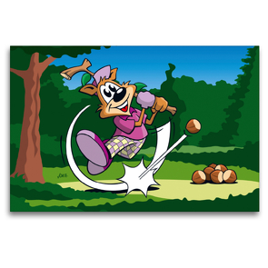 Premium Textil-Leinwand 120 x 80 cm Quer-Format Golfhörnchen! | Wandbild, HD-Bild auf Keilrahmen, Fertigbild auf hochwertigem Vlies, Leinwanddruck von N N