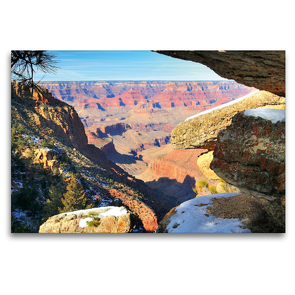 Premium Textil-Leinwand 120 x 80 cm Quer-Format Grand Canyon South Rim | Wandbild, HD-Bild auf Keilrahmen, Fertigbild auf hochwertigem Vlies, Leinwanddruck von Dieter-M. Wilczek