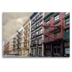 Premium Textil-Leinwand 120 x 80 cm Quer-Format Green Street in Lower Manhattan | Wandbild, HD-Bild auf Keilrahmen, Fertigbild auf hochwertigem Vlies, Leinwanddruck von Kurt Krause