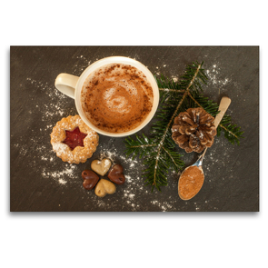 Premium Textil-Leinwand 120 x 80 cm Quer-Format Heiße Schokolade | Wandbild, HD-Bild auf Keilrahmen, Fertigbild auf hochwertigem Vlies, Leinwanddruck von Rosella de la Rocca