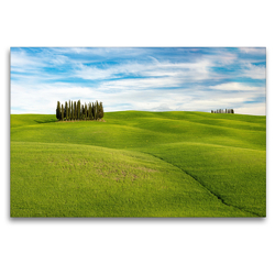 Premium Textil-Leinwand 120 x 80 cm Quer-Format Hügellandschaft in der Toskana | Wandbild, HD-Bild auf Keilrahmen, Fertigbild auf hochwertigem Vlies, Leinwanddruck von Michael Valjak