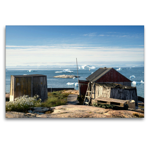 Premium Textil-Leinwand 120 x 80 cm Quer-Format In Ilulissat | Wandbild, HD-Bild auf Keilrahmen, Fertigbild auf hochwertigem Vlies, Leinwanddruck von Christiane Calmbacher