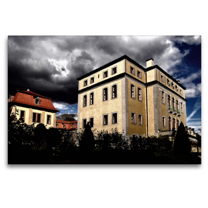 Premium Textil-Leinwand 120 x 80 cm Quer-Format Jagdschloss Ettersburg in Thüringen | Wandbild, HD-Bild auf Keilrahmen, Fertigbild auf hochwertigem Vlies, Leinwanddruck von Flori0