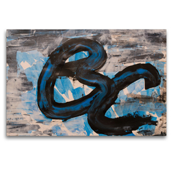 Premium Textil-Leinwand 120 x 80 cm Quer-Format Komposition aus blau und schwarz | Wandbild, HD-Bild auf Keilrahmen, Fertigbild auf hochwertigem Vlies, Leinwanddruck von N N