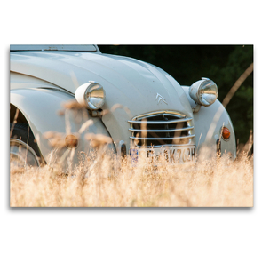 Premium Textil-Leinwand 120 x 80 cm Quer-Format Kultauto Ente 2CV | Wandbild, HD-Bild auf Keilrahmen, Fertigbild auf hochwertigem Vlies, Leinwanddruck von Meike Bölts