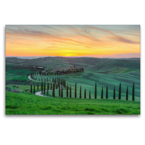 Premium Textil-Leinwand 120 x 80 cm Quer-Format Landgut Baccoleno in der Crete Senesi | Wandbild, HD-Bild auf Keilrahmen, Fertigbild auf hochwertigem Vlies, Leinwanddruck von Michael Valjak