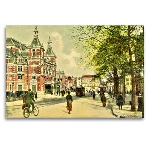 Premium Textil-Leinwand 120 x 80 cm Quer-Format Leidscheplein m. Stadsschouwburg, Amsterdam | Wandbild, HD-Bild auf Keilrahmen, Fertigbild auf hochwertigem Vlies, Leinwanddruck von Jens Siebert