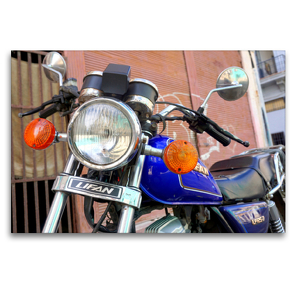 Premium Textil-Leinwand 120 x 80 cm Quer-Format LIFAN – Ein Motorrad aus China | Wandbild, HD-Bild auf Keilrahmen, Fertigbild auf hochwertigem Vlies, Leinwanddruck von Henning von Löwis of Menar