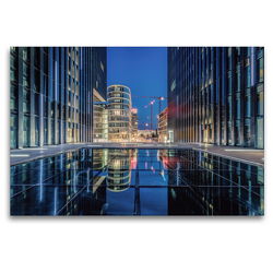 Premium Textil-Leinwand 120 x 80 cm Quer-Format Medienhafen Düsseldorf | Wandbild, HD-Bild auf Keilrahmen, Fertigbild auf hochwertigem Vlies, Leinwanddruck von Alexander Gründel
