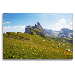 Premium Textil-Leinwand 120 x 80 cm Quer-Format Naturpark Puez-Geisler | Wandbild, HD-Bild auf Keilrahmen, Fertigbild auf hochwertigem Vlies, Leinwanddruck von Rudolf Brandstätter