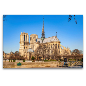 Premium Textil-Leinwand 120 x 80 cm Quer-Format Notre-Dame de Paris | Wandbild, HD-Bild auf Keilrahmen, Fertigbild auf hochwertigem Vlies, Leinwanddruck von Alessandro Tortora