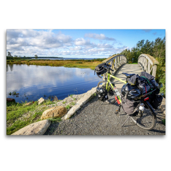 Premium Textil-Leinwand 120 x 80 cm Quer-Format Ostsee Radreise: Holzbrücke bei Kemi, Finnisch-Lappland | Wandbild, HD-Bild auf Keilrahmen, Fertigbild auf hochwertigem Vlies, Leinwanddruck von Bernd Schadowski