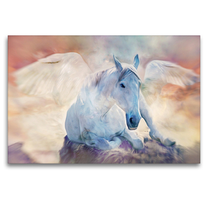 Premium Textil-Leinwand 120 x 80 cm Quer-Format Pegasus – Pferd der Dichter und Helden | Wandbild, HD-Bild auf Keilrahmen, Fertigbild auf hochwertigem Vlies, Leinwanddruck von Liselotte Brunner-Klaus