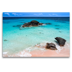 Premium Textil-Leinwand 1200 x 800 cm Quer-Format Pink Coral Beach – Bermuda | Wandbild, HD-Bild auf Keilrahmen, Fertigbild auf hochwertigem Vlies, Leinwanddruck von steffen sennewald