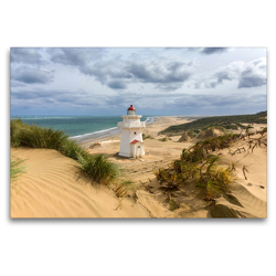 Premium Textil-Leinwand 120 x 80 cm Quer-Format Pouto Point Lighthouse | Wandbild, HD-Bild auf Keilrahmen, Fertigbild auf hochwertigem Vlies, Leinwanddruck von Christian Franz Schmidt