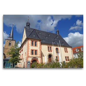 Premium Textil-Leinwand 120 x 80 cm Quer-Format Rathaus in Sömmerda | Wandbild, HD-Bild auf Keilrahmen, Fertigbild auf hochwertigem Vlies, Leinwanddruck von Flori0