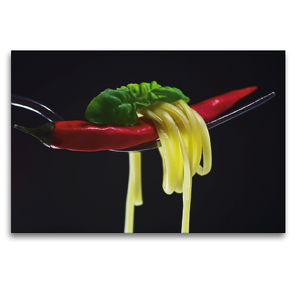 Premium Textil-Leinwand 120 x 80 cm Quer-Format Rote Chili | Wandbild, HD-Bild auf Keilrahmen, Fertigbild auf hochwertigem Vlies, Leinwanddruck von Tanja Riedel